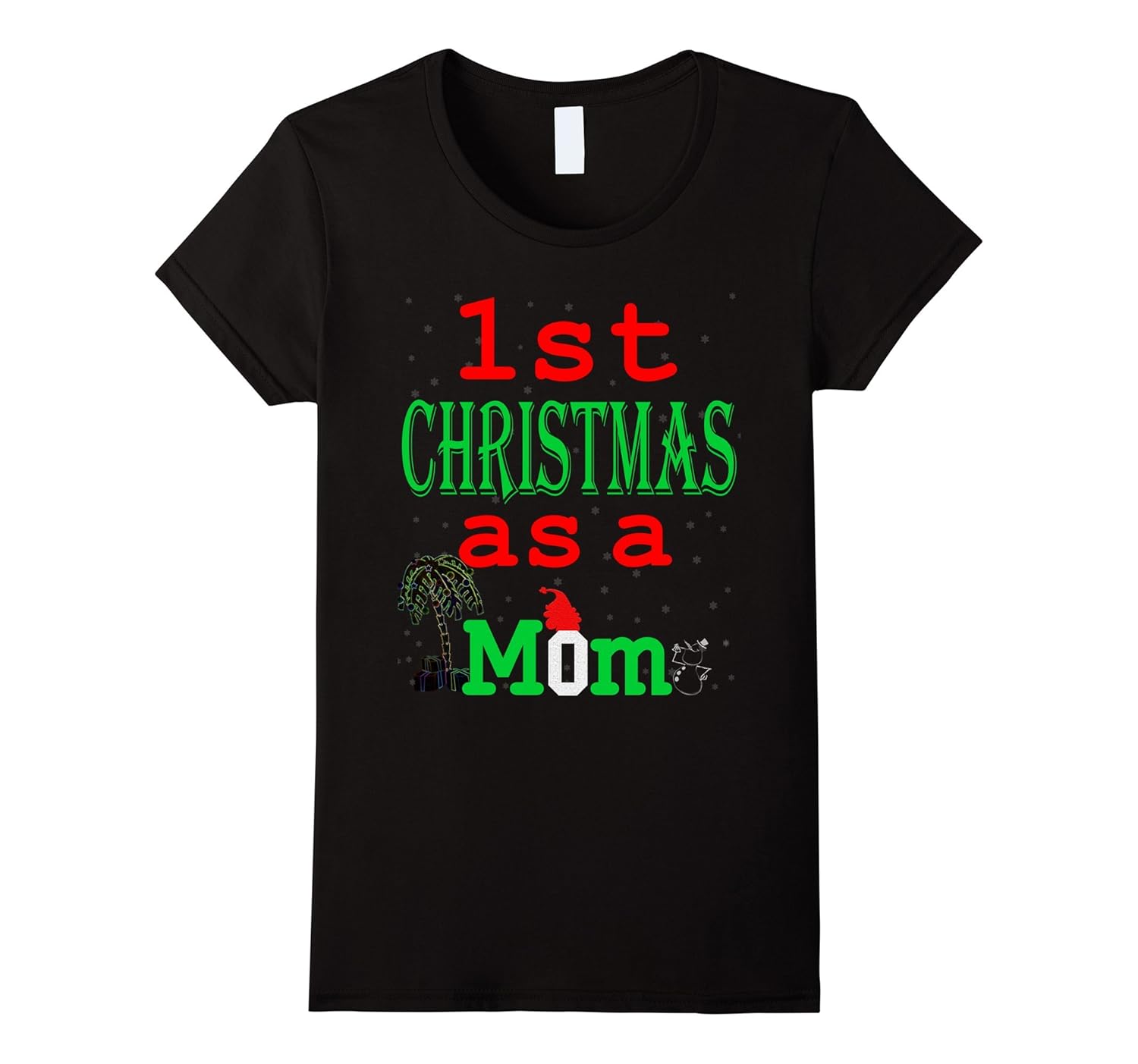 Womens 1st Christmas as a mom T-Shirt Xmas gift for new mommy tee-ANZ