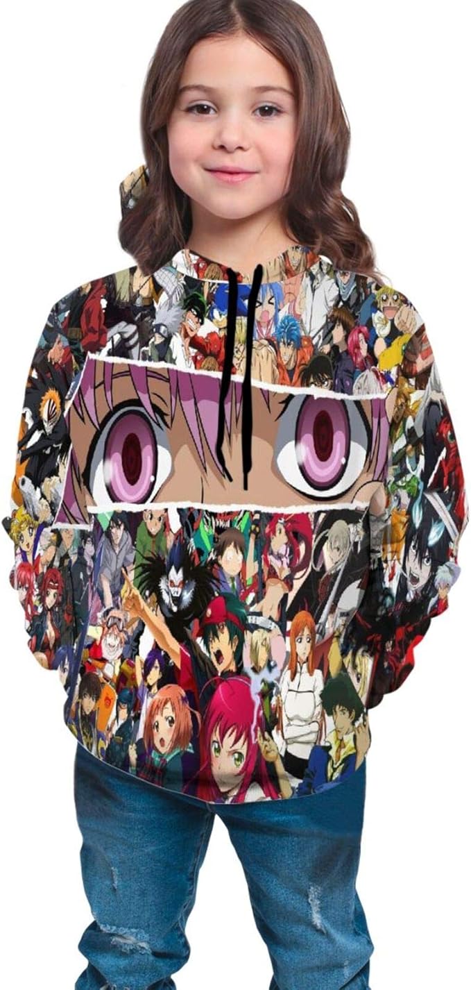 Anime Sweater Kids Hoodies 3D Prints Sweatshirts Pullover For Teens _H