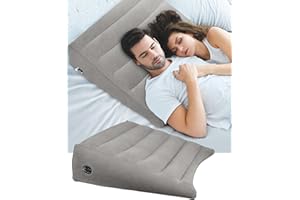 BLABOK Inflatable Wedge Pillow for Sleeping, Traveling, Reading, Triangle Bed Wedge Pillow (Grey)