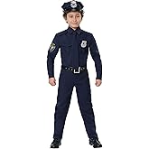 Kid's Police Officer Costume Set - Cop Uniform with Badge, Perfect Halloween Law Enforcement Costume