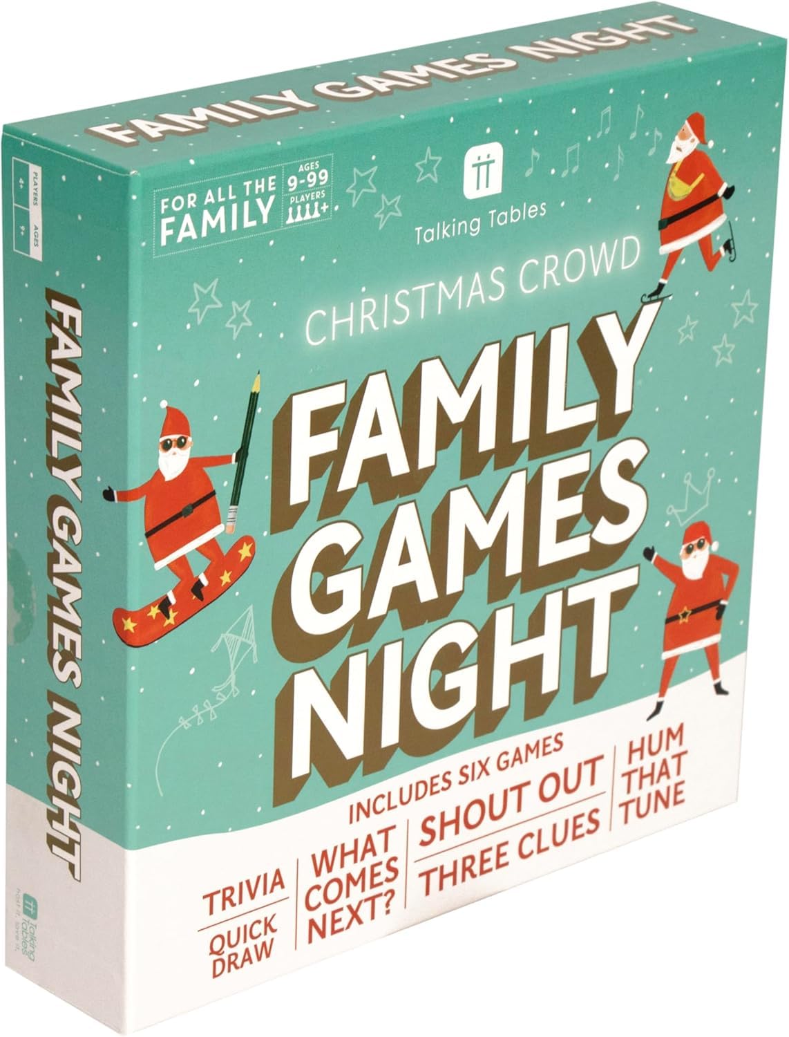 Talking Tables Christmas Family Games Night Christmas Board Game for Kids Activity for Xmas Day Secret Santa Gift Six Games Compendium Includes Charades, Trivia Drawing Shout Ages 9+ — image 1