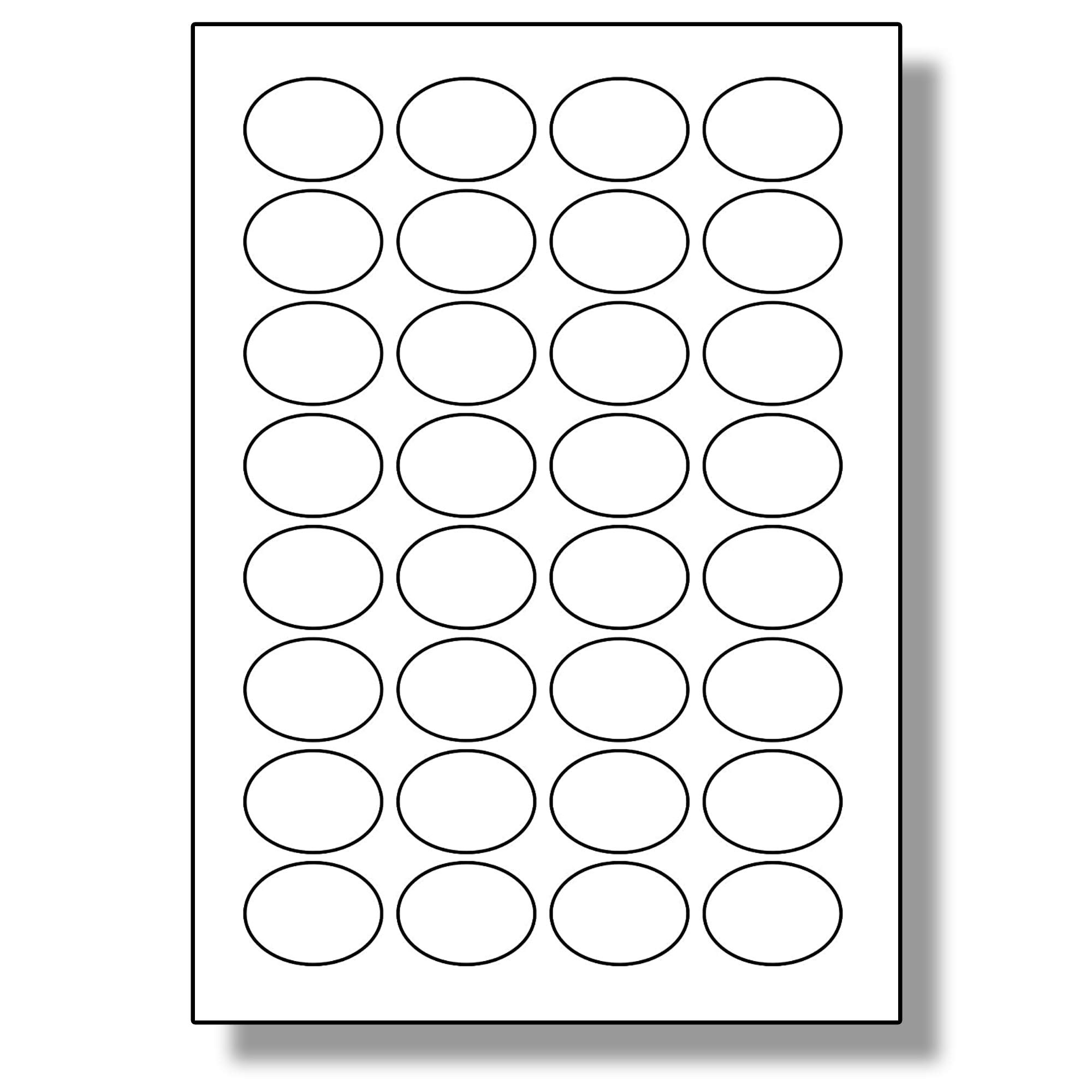 Label Planet® 32 Per Sheet, 5 Sheets (160 Oval Labels). Plain White A4 Matt Oval Paper Labels 40 x 30mm LP32/40OV