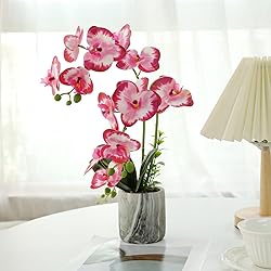 Wenhuidr Red Pink Fake Orchids Flowers in Pot