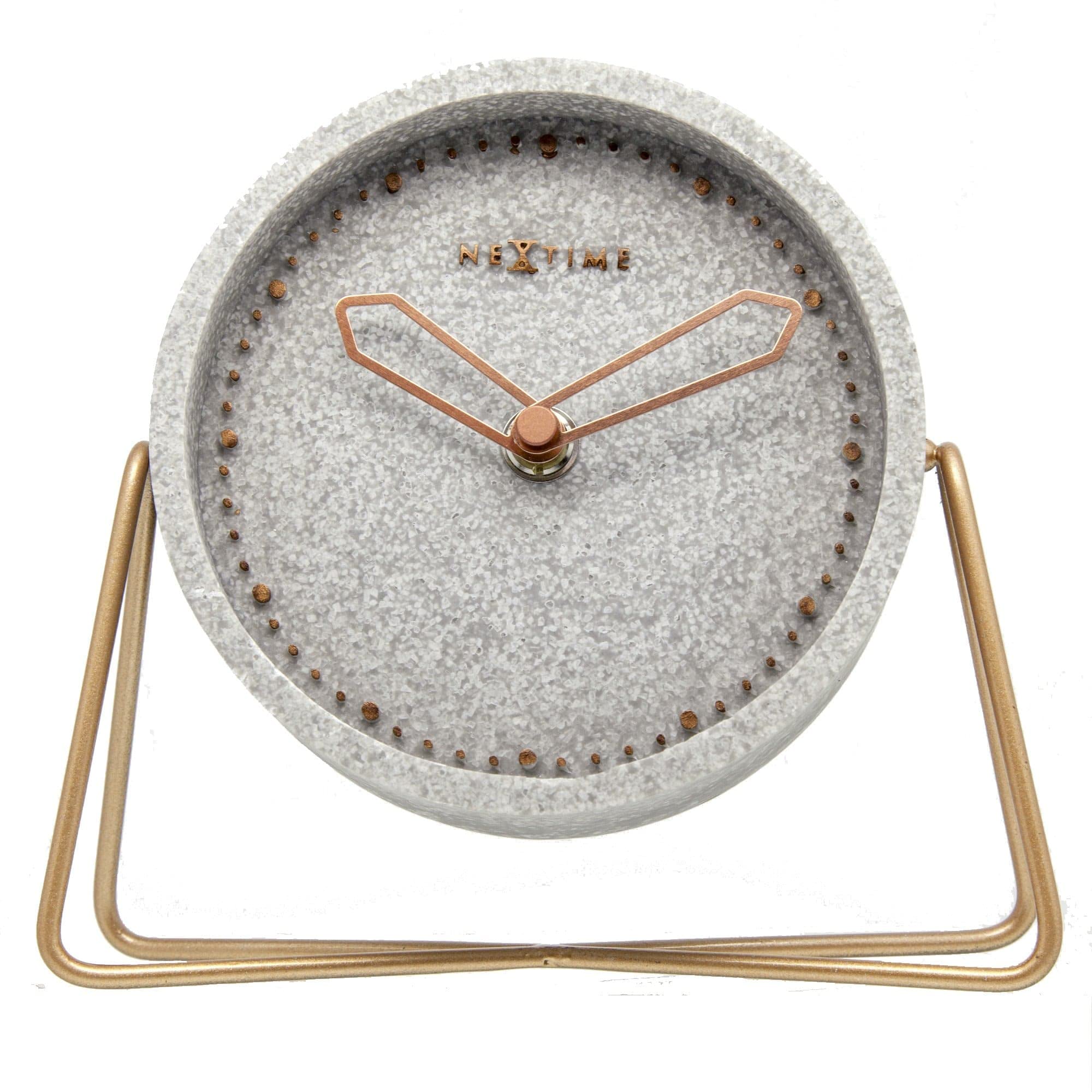 Viceni NeXtime-Table Clock – 17.5 x 15.5 x 5 cm-Polyresin-Grey, 15.5 x 17.5 x 5 cm
