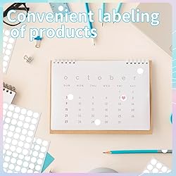 Starboling Dot Stickers,1/2 Inch White Circle
