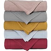 Muslin Receiving Blankets, Neutral Blanket Swaddling for Newborn Boys and Girls, 5 Pack Breathable and Skin-Friendly Swaddle Wrap for Infant Baby (Multiple Colors)