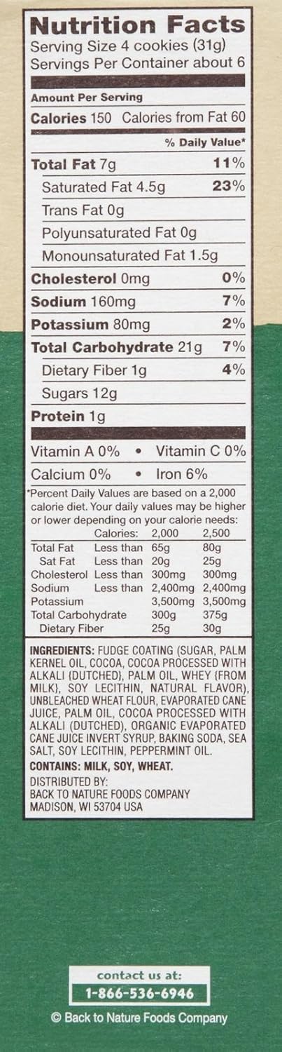 Back To Nature Cookies Fudge Mint 6 4 Oz 2 Pk Amazon Com Grocery Gourmet Food