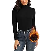 WOWENY Womens Fashion Turtleneck Long Sleeve Thermal Shirts Slim Fit Soft Base Layer Underwear Tops