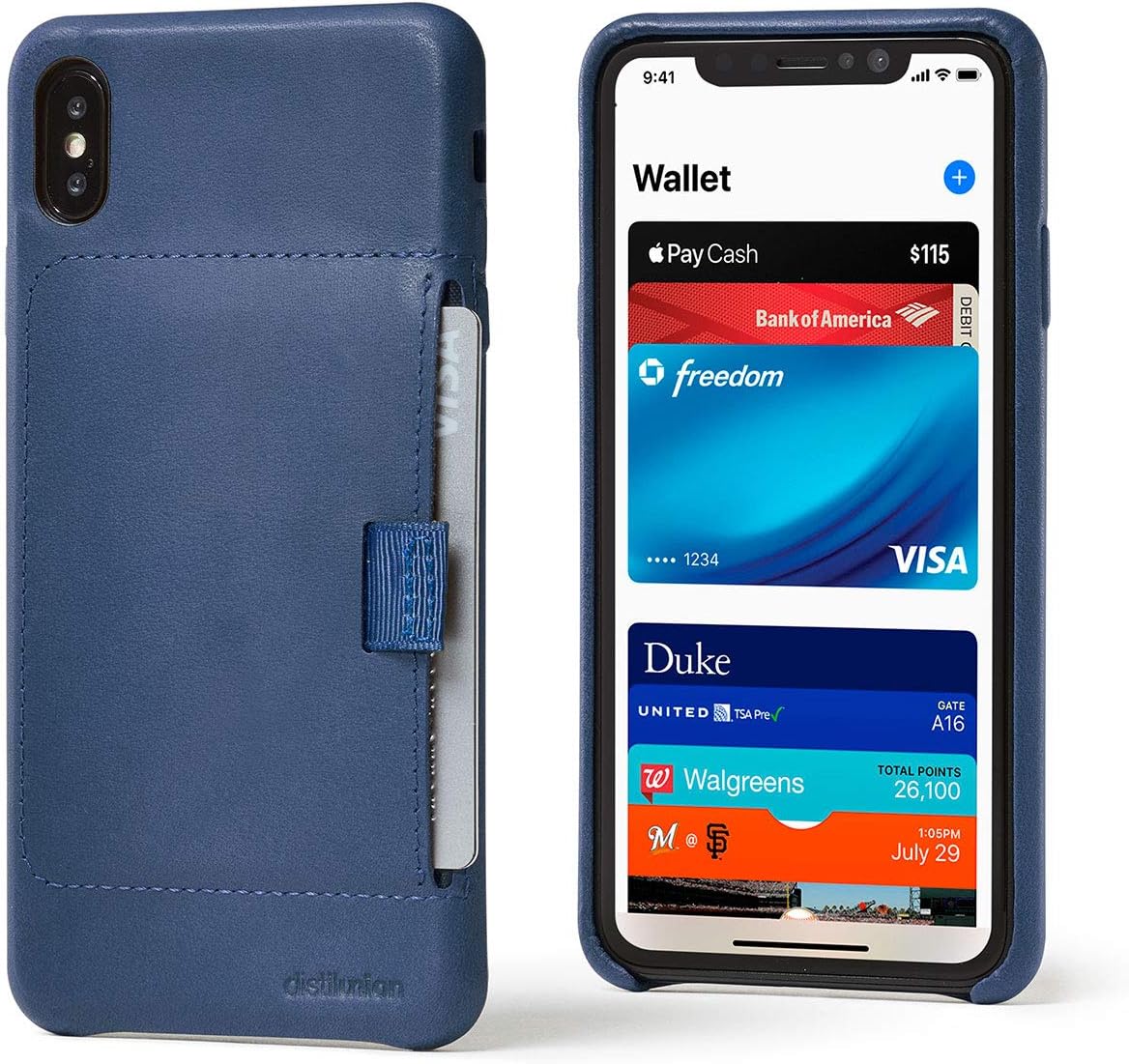 Distil Union Wally Wallet Case for iPhone - Genuine Leather Case with Slim Wallet to Carry ID, Credit Cards