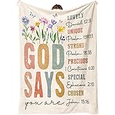 SteadStyle Christian Gifts for Women Birthday - Inspirational Floral Throw, Religious Birthday Gift for Women, Christian Blanket for Mom Sister Friend Girl, Baptism Confirmation Spiritual Gift for Her