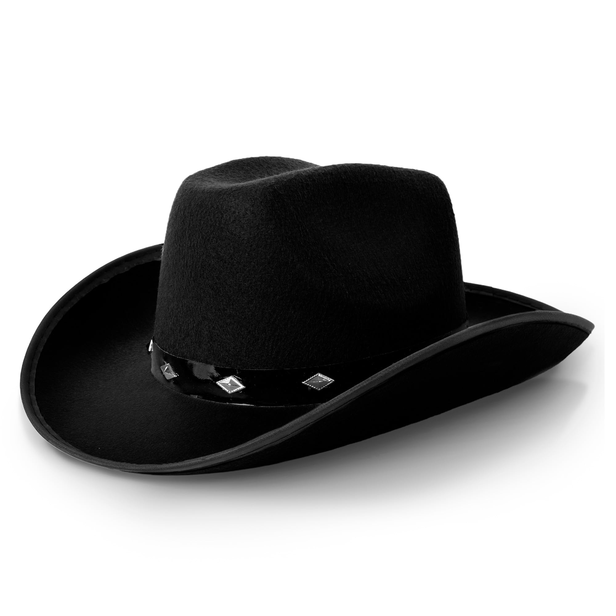 Photo 1 of Fun Central Felt Studded Cowboy Hat Party Favor Supplies - Black