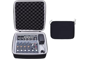 XANAD Hard Case for Mackie Mix5 / Behringer Xenyx 802S / YAMAHA MG06 MG06X / AG03MK2 Compact Streaming Mixer - with Small Storage Bag