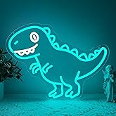 Dinosaur LED Neon Light Sign, Dinosaur Neon Signs for Boys Room Decor Dino Night Lamp Light for Party Bedroom Nursery Classroom Decorations Christmas Birthday Gift Dimmable USB Powered(15.8“*13.4")