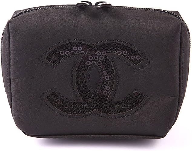 Amazon Chanel シャネル 黒 スパンコールロゴ 煙草ケース シガーケース ミニポーチ 並行輸入品 シューズ バッグ