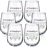 Uiifan 6 Pack 15 oz Friend Wine Glasses Friend Galentines Gifts for Women Birthday Gifts for BFF Day Honeymoon Holiday Christmas(Friendship)