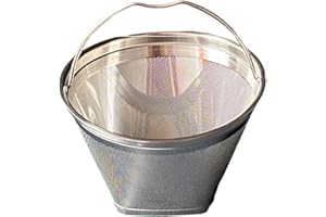 304 Stainless Steel Cone Coffee Filter Permanent Fine Meshes for Brewing Machine Practical Replacement Part Stainless Steel F