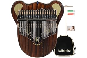 kalimba 17-key thumb piano mdkaba children's musical instrument music toy birthday Christmas gift（Little bear，Coffee color）