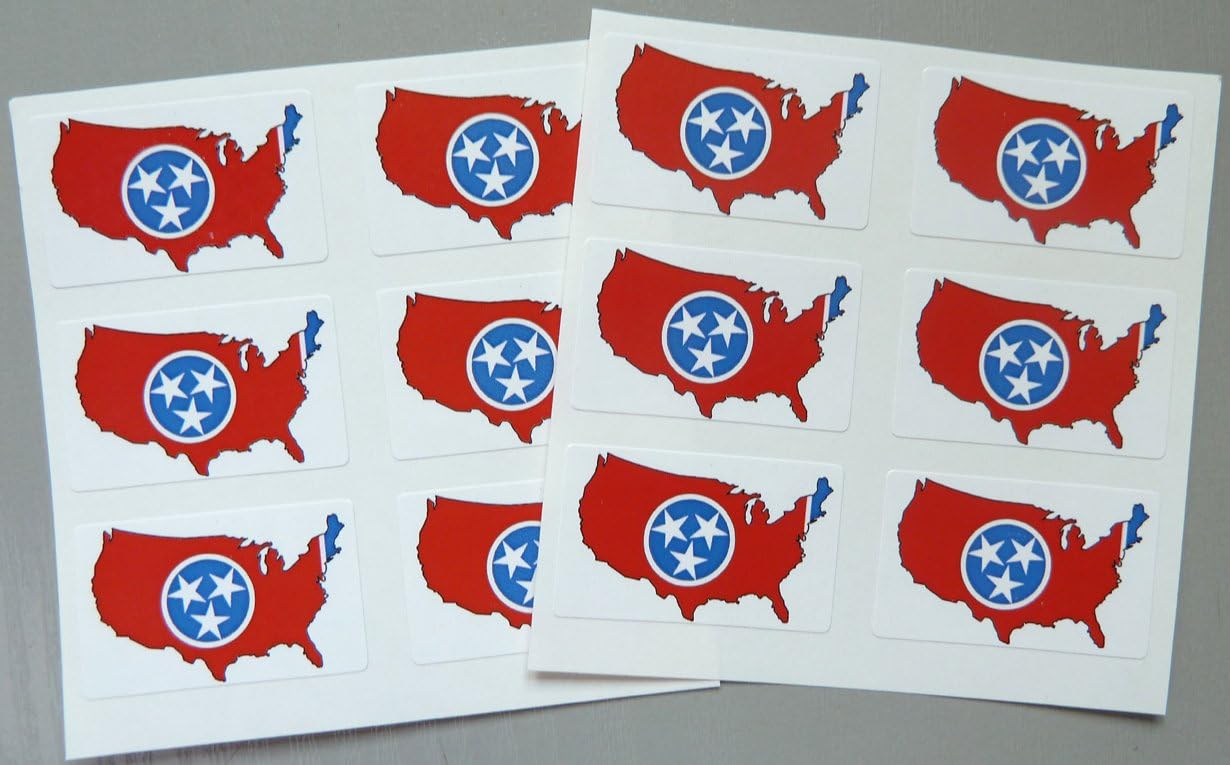 Amazon Com Mini Sticker Pack Tennessee Self Stick Flag Labels