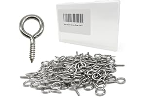 Allkeen 300Pcs Stainless Steel 0.67 Inch Screw Eyes Small Eye Bolts Eyelet Screw for Crafts Ornaments Keychain Decor Picture Frame