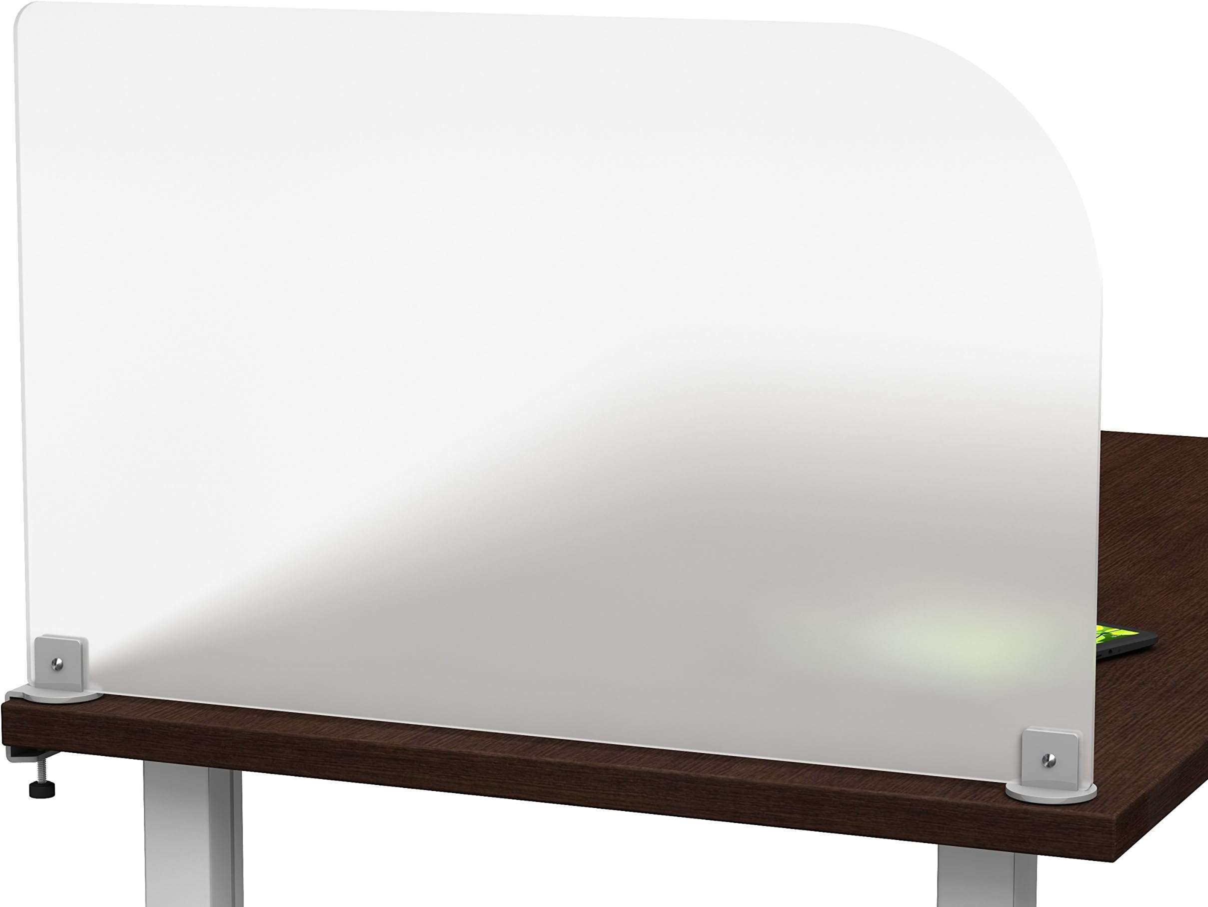 Merge Works Studio Desktop Privacy Panel – Frosted Acrylic Clamp-on Desk Divider –Partition (29"W x 18"H) Low Profile CLAMP