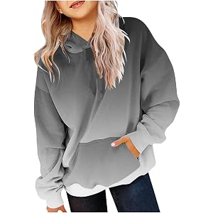 Cute Hoodies for Teen Girls Trendy Oversized Hooded Sweatshirts Tween Girl Gradient Preppy Clothes Size 2-14 Years