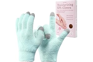 MoyRetty Touchscreen Silicone Moisturizing Gloves for Dry Hands Overnight, Reusable Hand Spa Gloves with Vitamin E & Jojoba Oil(Green)