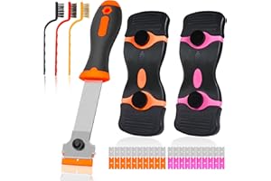 FENIKARA 6PCS Razor Blade Scraper Tool, 3Pack Razor Scraper Set with Extra 40Pcs Blades and 3Pcs Wire Brush Set, Glass Top Stove Scraper, Paint Scraper, Cleaning Scraper Tool for Windows, Glass, Sticker