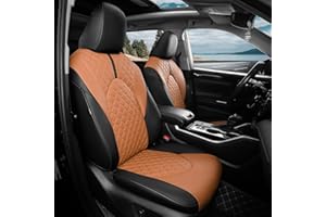 FEINEPRO 1:1 Custom Seat Covers for Toyota Highlander 2020-2025 2026 7 Seaters, Luxury Waterproof Full Set Seat Cover,Faux Leather Cars Interior Covers Protection-BlackBrown