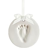 Tiny Ideas Baby Handprint or Footprint Keepsake DIY No Bake Baby Print Kit for Baby Girl or Baby Boy, White