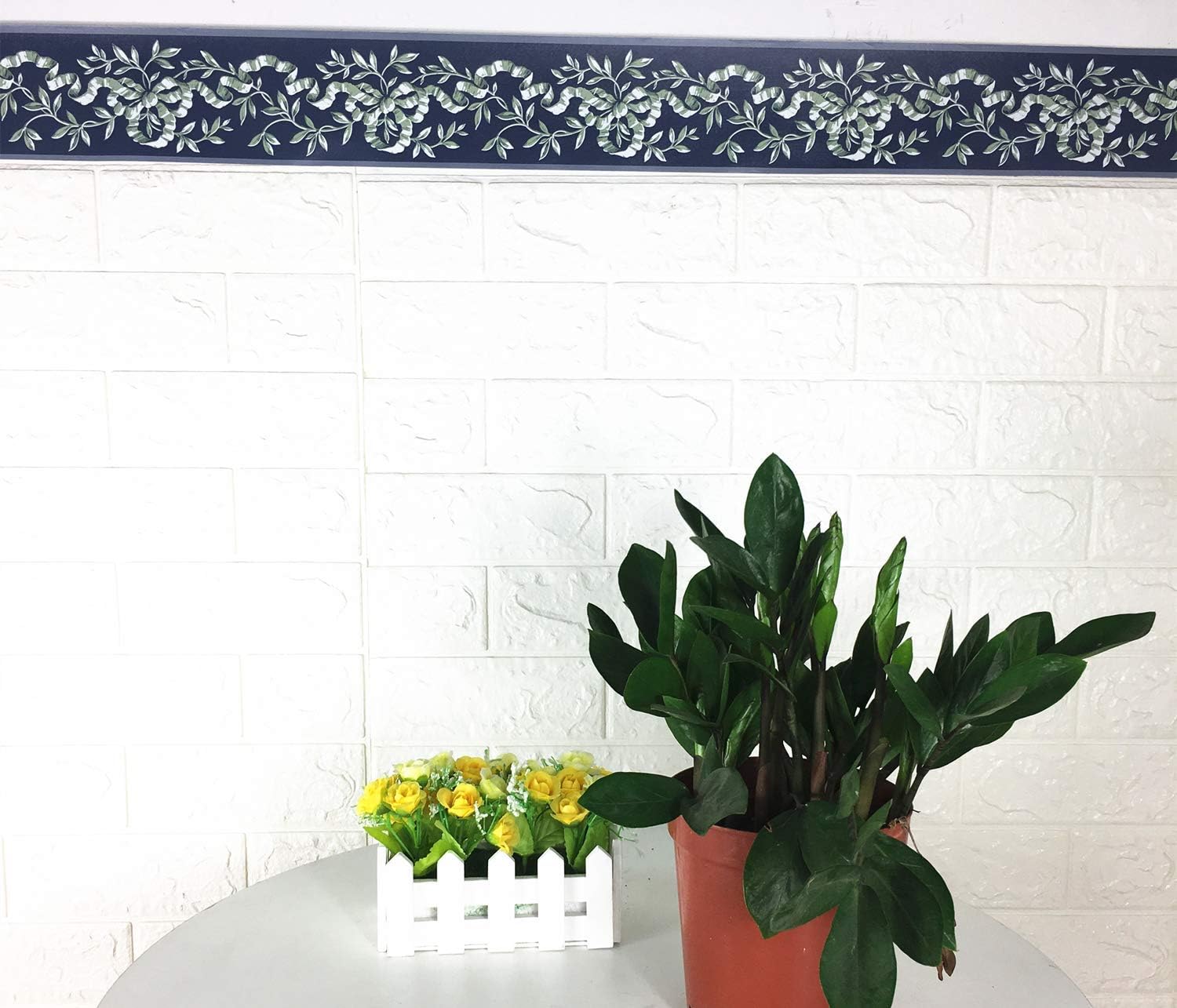 WDragon Natural Style Leaf Foral Wallpaper Border Peel Stick Wall Decal Sticker Bathroom Kitchen Ceiling Backsplash Tiles Border,Waterproof Removable 10cm by 10meters - Image 5