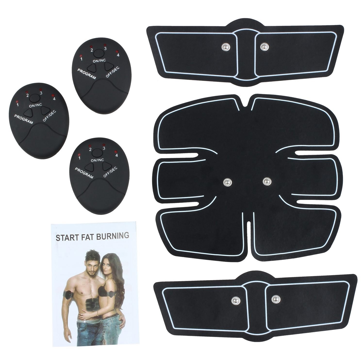 wivarra Elettrostimolatore Muscolare Trainer EMS Tonificante Cintura Addominale Muscle Toner Elettronico per Addome Gambe Braccio Vita Portatile senza Fili 10 Intensità