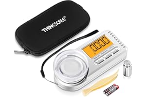 THINKSCALE Digital Milligram Scale, 20g x 0.001g Mini High Precision Mg Scale with LCD Display, Tare, 6 Units Portable Jewelry Scale, Micro Gram Scale for Powder Medicine, Gold, Gem, Reloading