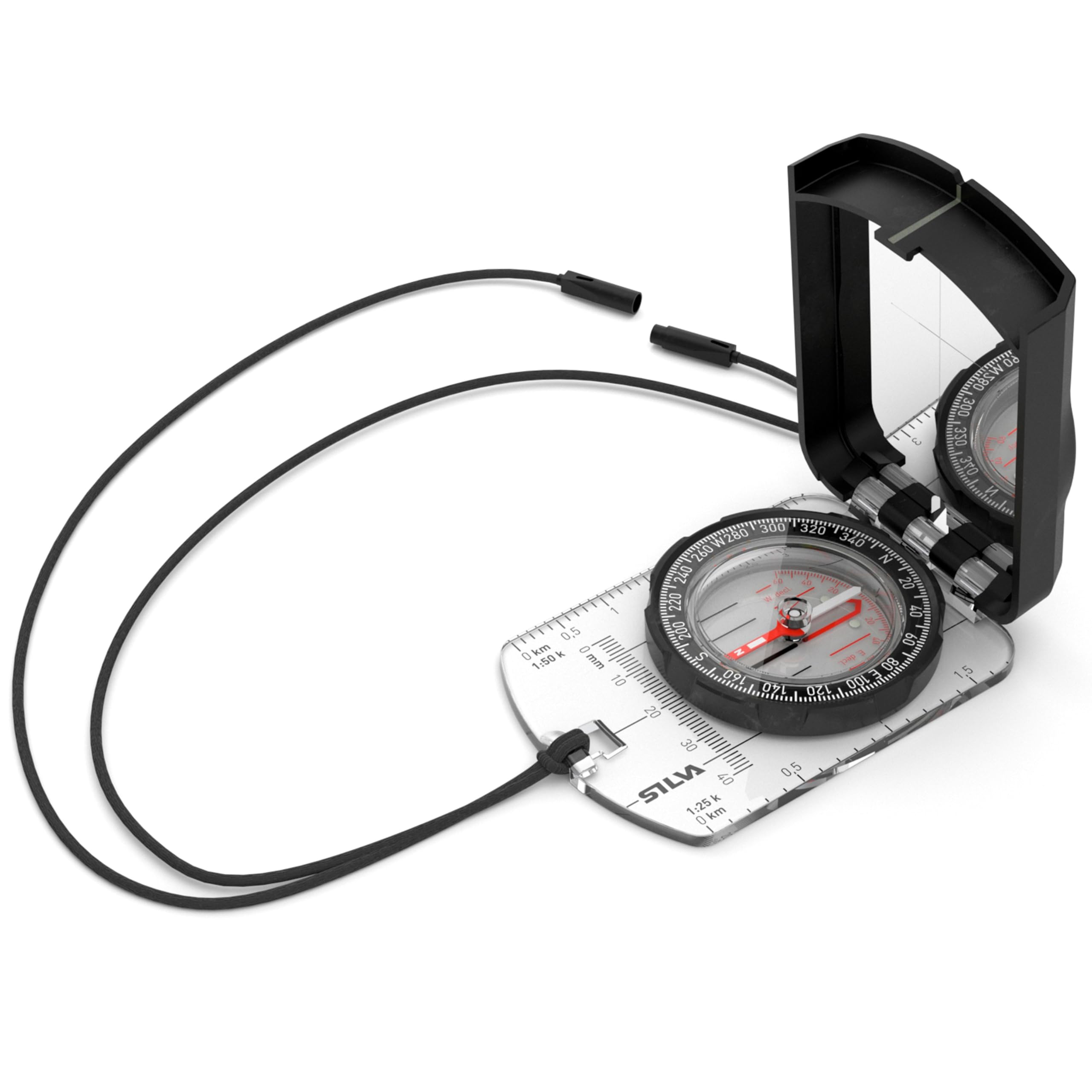 Silva Compass Navigation - Ranger S Black - Scales 1:25k and 1:50k - Sighting Compass Hiking to Determine Direction Over Long Distances - with Rotatable Housing
