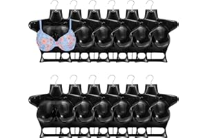 Noamus 12 Pack Hanging Mannequin Torso, Female Half Body Dress Form with Hook, Plastic Hollow Back Upper Torso Hanger, Women Clothes Showing Display Rack for Retail Shop, Market Commercial Mall, Black