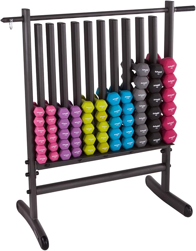 Physical Company Dumbbell Storage Rack with 48 pairs of Neoprene Hex