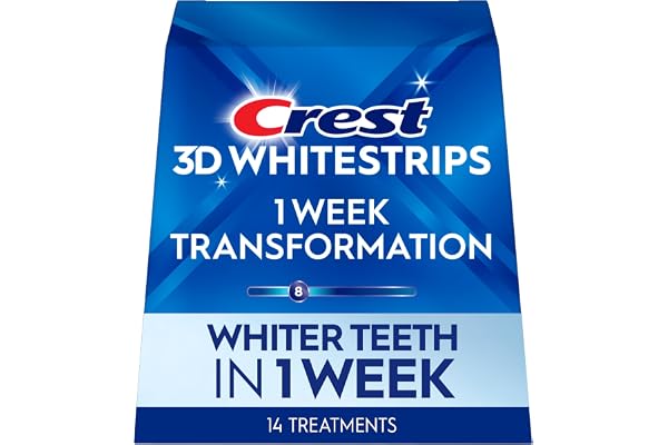 Crest 3D Whitestrips 1 Week Transformation At-home Teeth Whitening Kit, 14 Treatments, 8 Levels Whiter