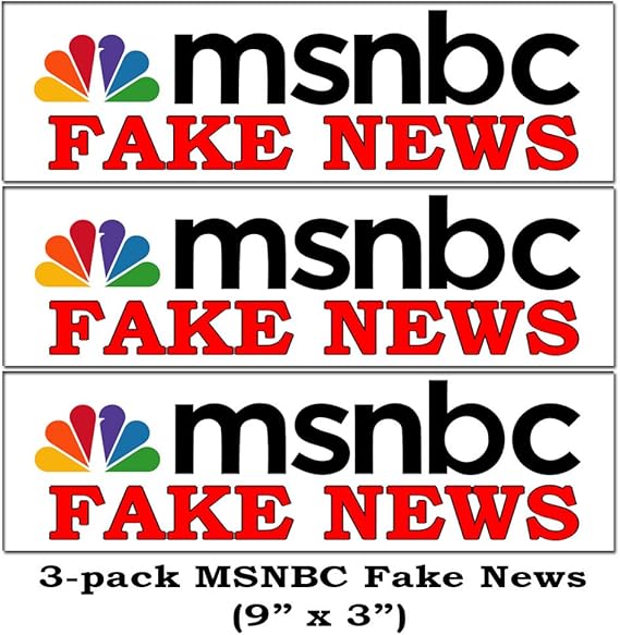 Amazon.com: BigEasyStores 3-Pack MSNBC Fake News Funny Bumper ...
