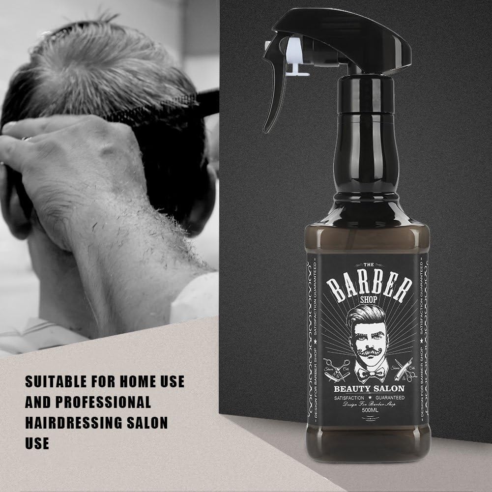 Sonew 500 ml Plastic Spray Bottle, Hairdressing Sprayer Salon Barber Barber Hairstyling Sprayer Hair Tools Flower Planting Tool(Black) - Image 3
