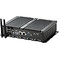 KINGDEL Industrial PC, Fanless Mini Desktop Computer with Celeron Dual Core CPU, 8GB RAM, 128GB SSD, 2xNICs, 4xCOM RS232, HD Port, Full Metal Body, Windows 11 Pro