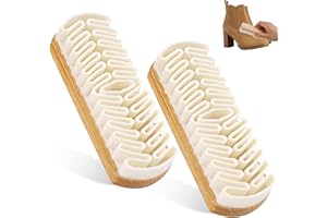 GENERIC 2PCS Suede Brush and Eraser Set,Professional Suede Shoe Cleaner for Shoes,Boots,Bag&Jackets,Wooden Handle Suede Cleaning Kit with Soft Brush&Stain Eraser for Nubuck,Leather&Furniture