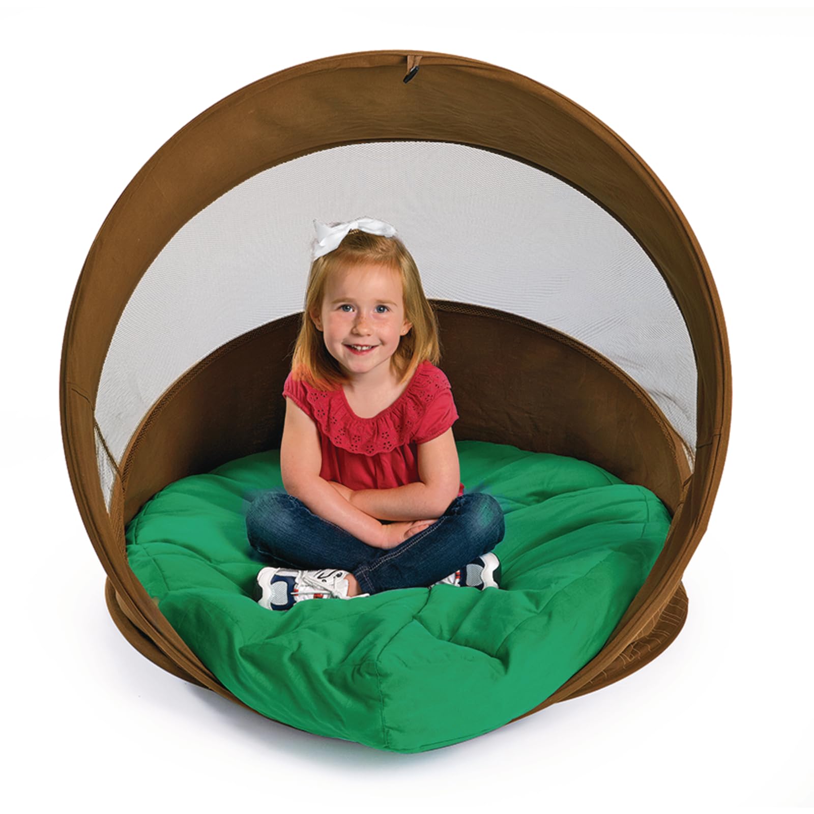 Hideaway Log Chair with Cushion by Environments, Portable Pop-Up Woodland Play Tent, Kids Retreat for Calming Space, Perfect for Quiet Time and Reading
