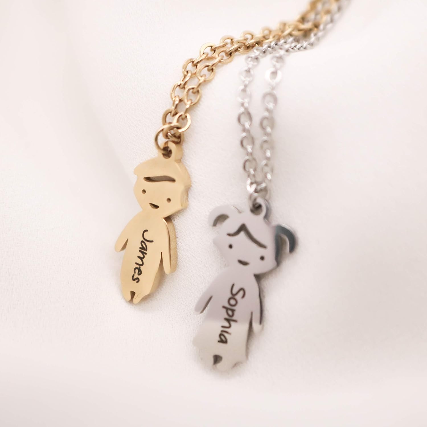 Mom necklace with kids names, mom and daughter necklace