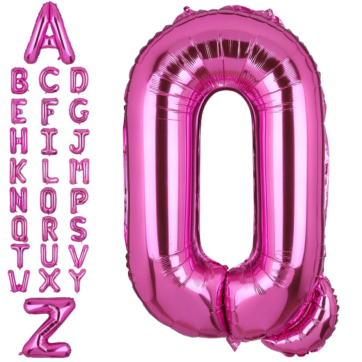 40 Inch Giant Pink Letter Q Foil Helium Balloons Big Single Mylar Balloon Birthday Party Decoration Supply Baby Shower (Pink Q)