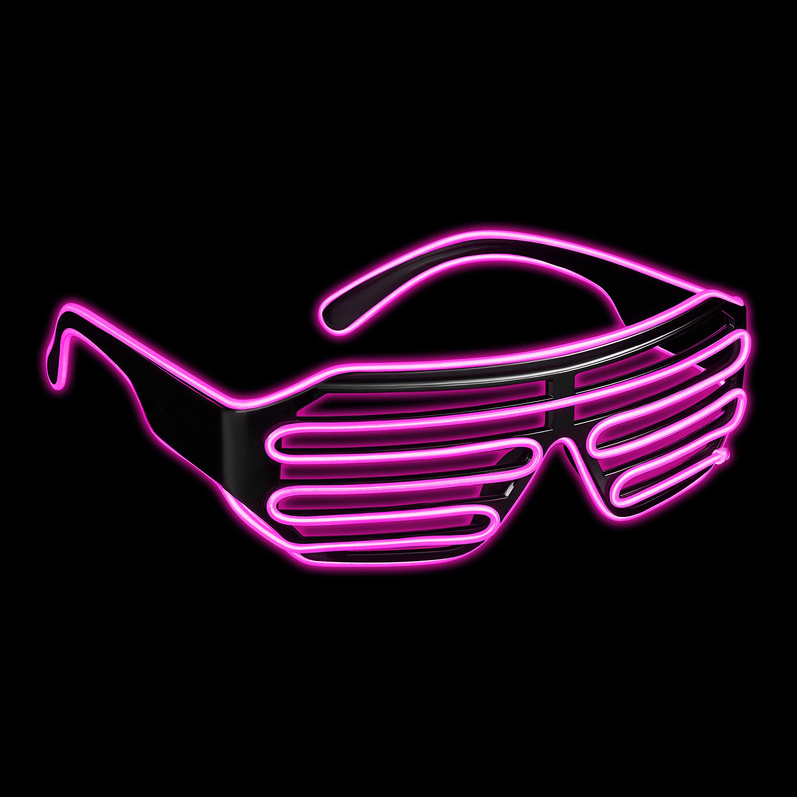 Balinco LED glasses with 3 flash modes - perfect as techno DJ | festival | Halloween | carnival | fancy dress costume (pink) — image 1