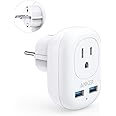 Anker European Travel Adapter, PowerExtend USB Plug International Power Adapter with 2 USB and 1 Outlet, US to Most of Europe