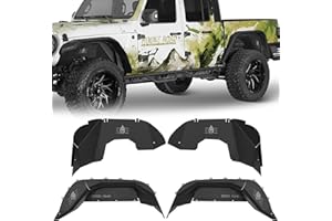 Hooke Road Aluminum Gladiator JT Front & Rear Inner Fender Liners Kit for 2020-2025 Jeep Gladiator JT (Exclude Rubicon 3.6L Engine), 4PCS Wheel Well Liner Mud Guard Covers