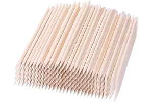 BTYMS 600 Pcs Orange Wood Stick Cuticle Pusher 4.5 Inch Double Sided Wooden Cuticle Remover Orange Sticks for Nails