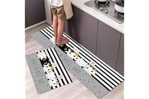 Polyester Kitchen Bathroom Floor Mat, Anti Slip Standing Rug with Non Skid Backing for Kitchen, Bathroom, Bedroom