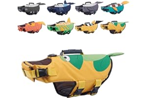 Gyuzh Dog Life Jacket for Swimming,Dog Life Vest for Swimming Boating,Dog Flotation Vest Hign Buoyancy,Shark Dog Swim Safety Vest,Dog Life Jacket with Rescue Handle for Small Medium Large Dogs