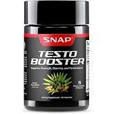 Snap Supplements Testosterone Booster for Men with Tongkat Ali, 60 Capsules | D-Aspartic Acid &amp; Epimedium, Supports Energy, Stamina &amp; Healthy Testosterone Naturally, Vegan, Non-GMO, Gluten-Free